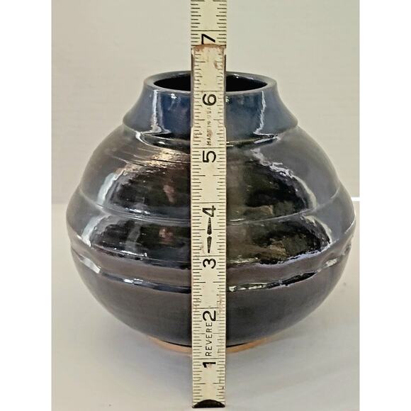 Vintage Walter Yovaish Studio Pottery Vase Signed Rare 1980s 6” Ceramic Art - Picture 10 of 11